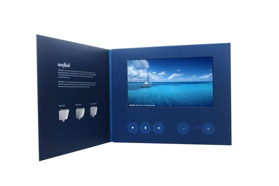 4,3" carte visuelle d'invitation de vente, brochure visuelle numérique avec la batterie rechargeable